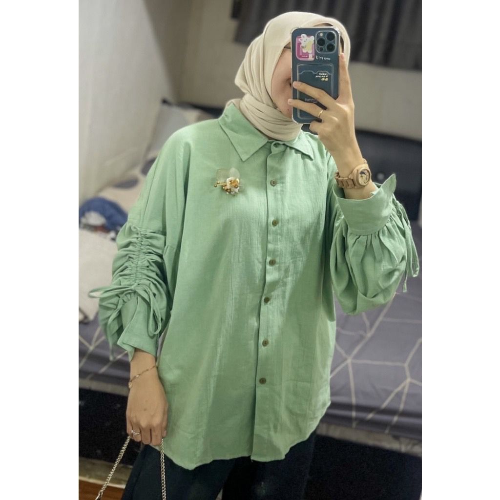 1KG MUAT 5PCS | JANETA TOP ATASAN BLOUSE SERUT AIRFLOW CRINKLE HITS HITS OOTD FASHION WANITA TERBEST SELLER