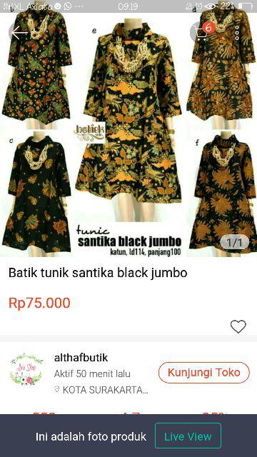 Batik Tunik Santika Black Jumbo