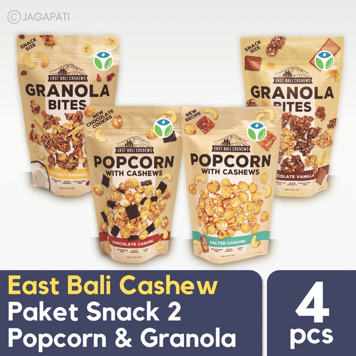 

Jual Paket East Bali Cashews 2 - Ebc - Popcorn 90Gr & Granola Bites 125Gr