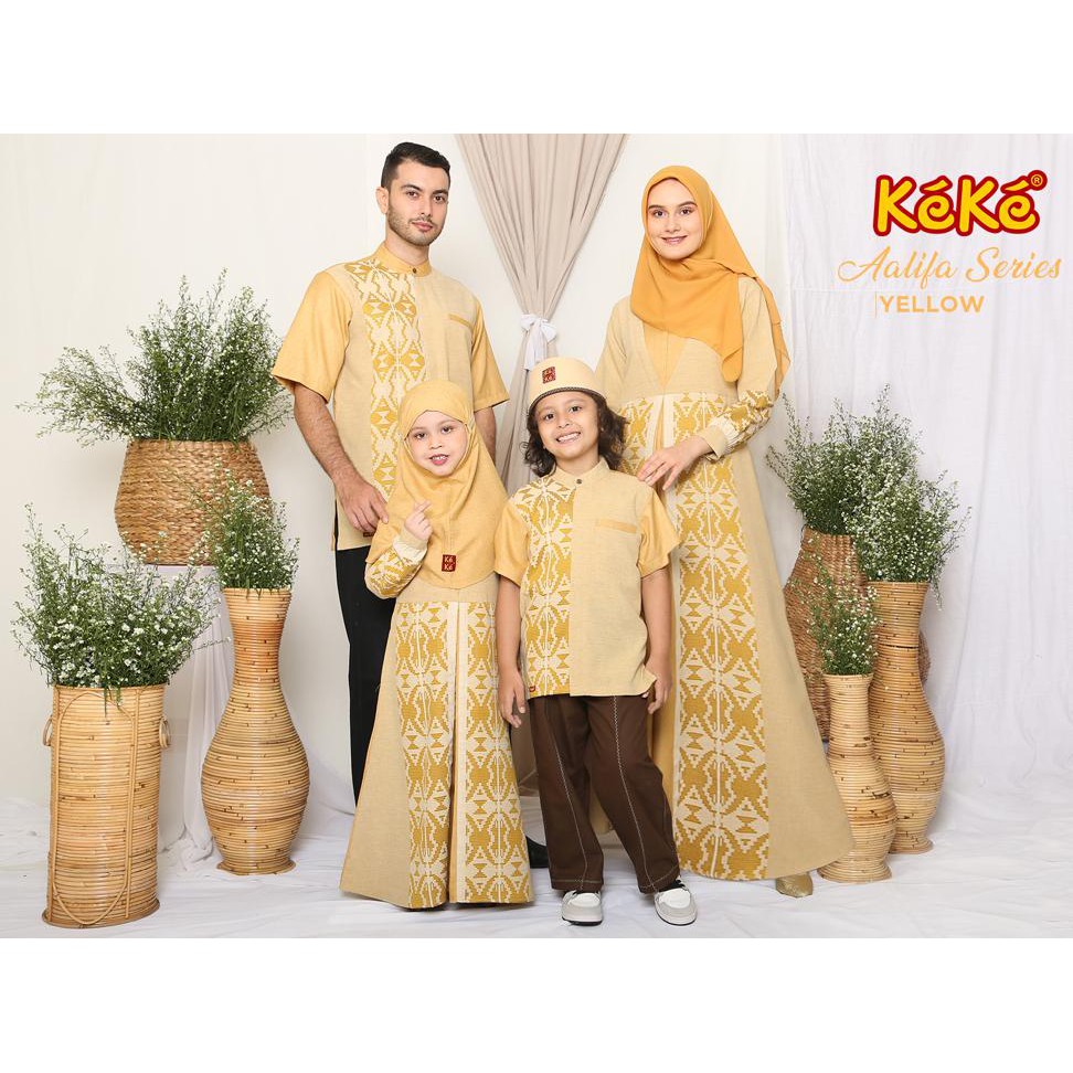 Busana_Keke ~ Sarimbit Keluarga Aalifa Series GDSR K 04 By Keke ~ Yellow