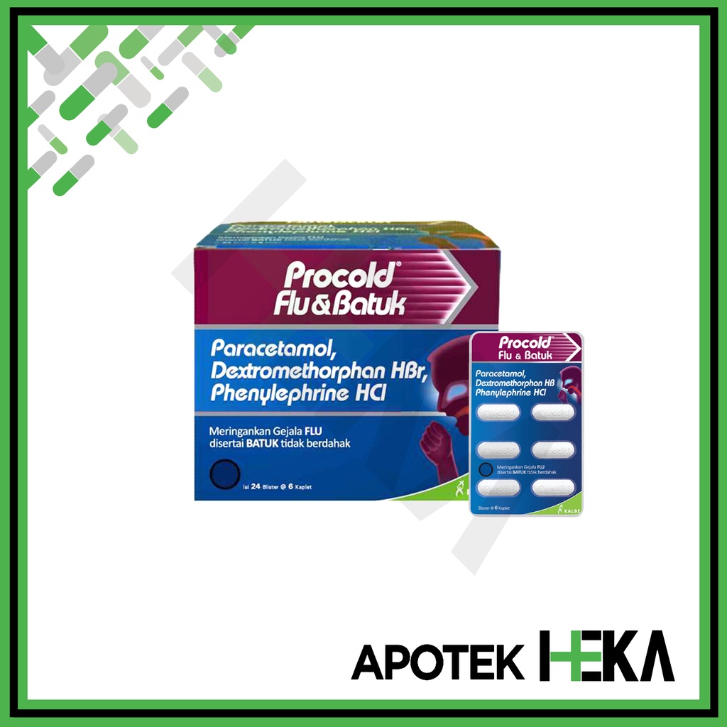 Procold Flu &amp; Batuk Box 24x6 Kaplet Obat Flu Batuk Tidak Berdahak Biru (SEMARANG)