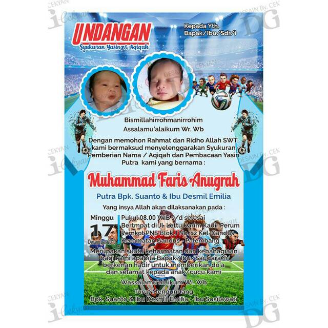 Undangan Aqiqah Khitanan Dll