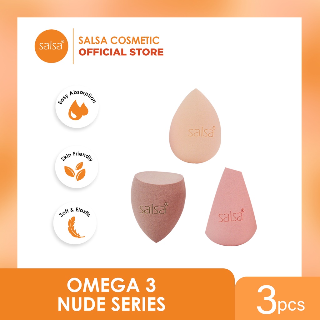 SALSA Omega 3 Beauty Blender - Sponge Makeup isi 3 Puff Spons