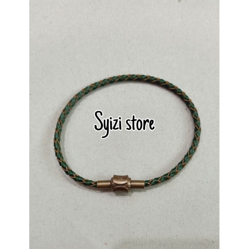 (free stoper) Gelang tali kulit/ gelang kepang /gelang pandora kulit (bisa request ukuran)