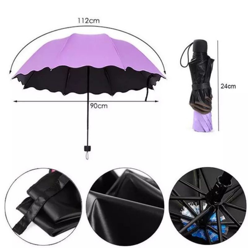 Payung Lipat 3D 3 Dimensi Timbul Motif Anti UV Magic Umbrella Payung Ajaib