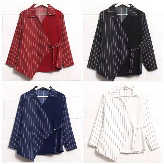 Chamele Blouse Kimono Wanita Motif Salur Symetry Busui 2213