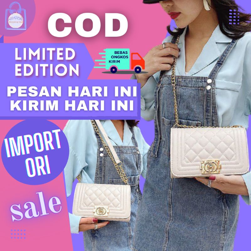 Tas Pesta Selempang Rantai Branded Import Mewah Mahal Wanita Elegant Multifungsi Hand Bag Original