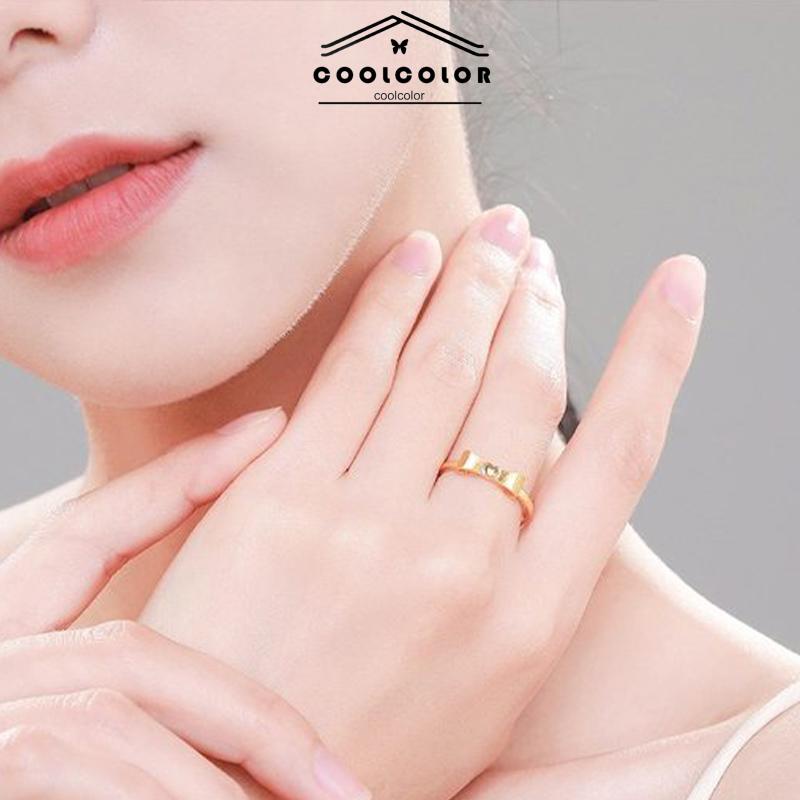 COD❤️Cincin kupu-kupu Busur Pembukaan Jari Telunjuk Disesuaikan Anti Karat Dan Luntur Mewah Aksesoris Fashion Perhiasan Fashion Simple Murah