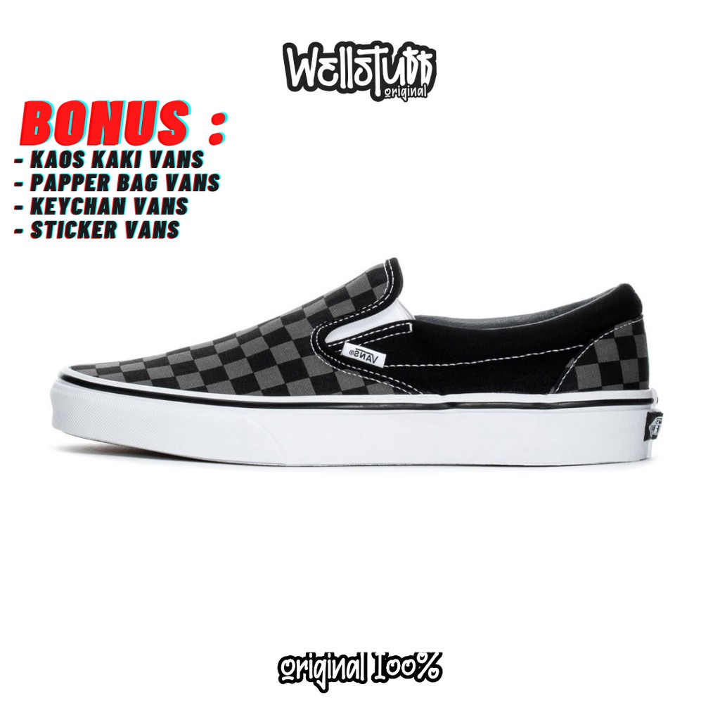 Vans slip on checkerboard pewter original 100%