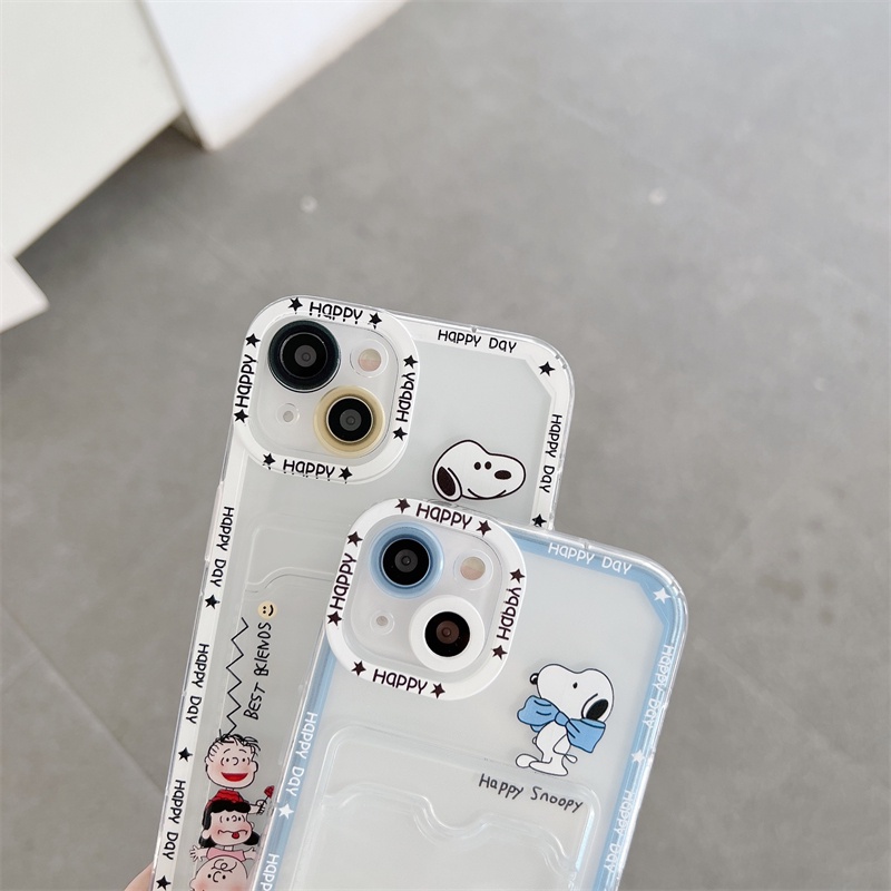 Soft Case Pelindung Anti Jatuh Motif Kartun Snoopy Untuk iPhone 14 13 12 Pro MAX 11 X XR XS MAX 7 8 Plus