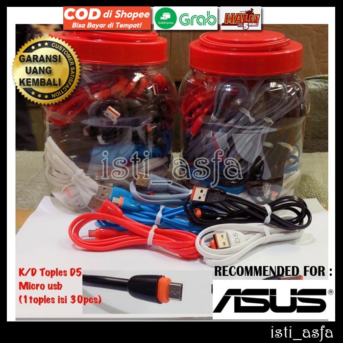 Kabel Data Charger Buat HP ASUS ZENFONE 1 2 3 GO LIVE L1 L2 4 SELFIE M1 M2 MAX PRO EVERCOSS XL XTREA