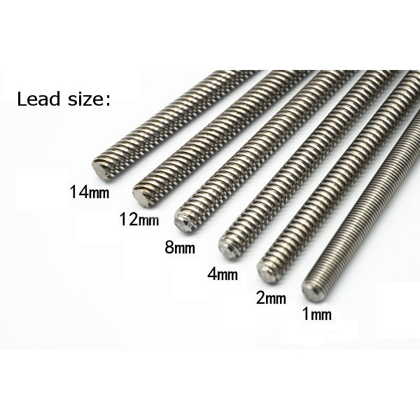 [HAEBOT] Set Lead Screw Leadscrew T8 1000 mm 8 Pitch 2mm + Nut Besi Ulir CNC 3D Printer X Y Z Axis Stainless Steel ACME Router Milling Mekanik