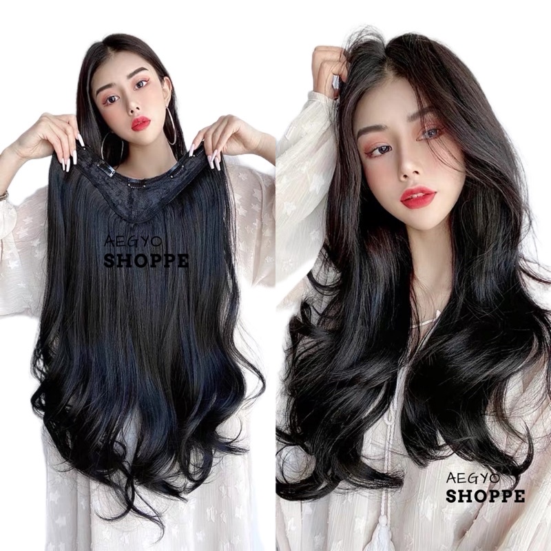 60A u clip Hairclip korea biglayer bottom curly 60cm V clip U clip