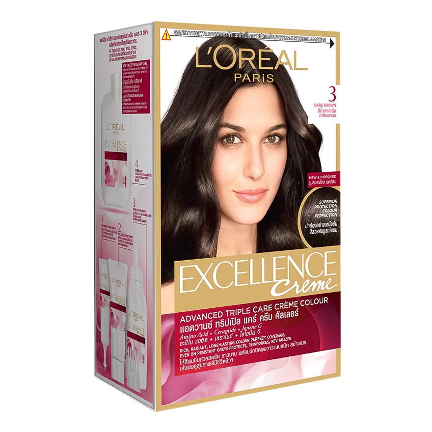  LOREAL  EXCELLENCE Hair Color Coklat  Tua  Alami 3 Shopee 