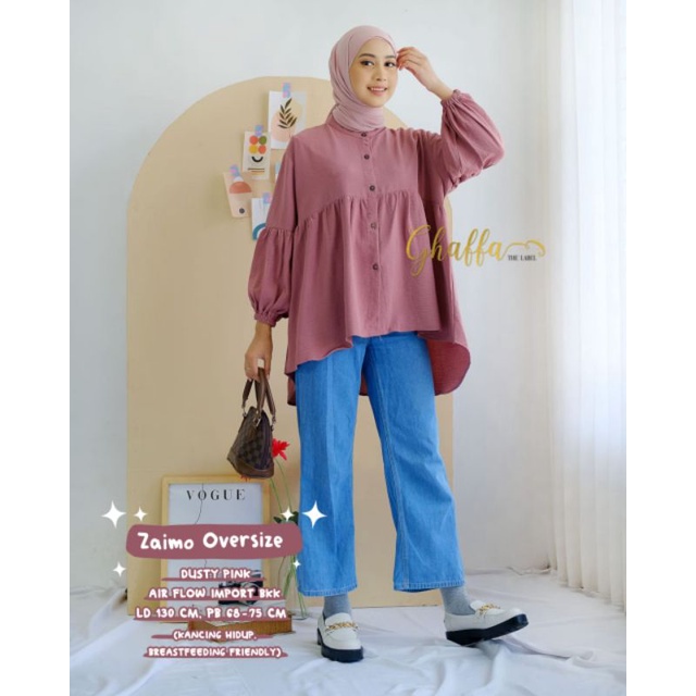 Oversize blouse modern / Zaimo oversize blouse polos by ghaffa the label / Blouse muslimah keren