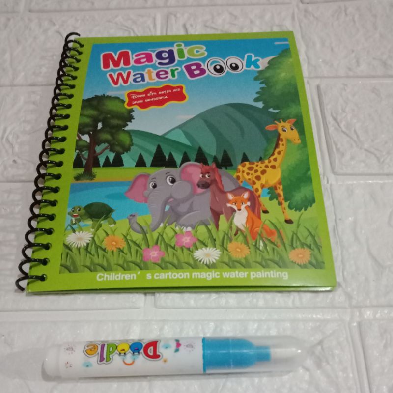 LYSASHOP - MAGIC WATER BOOK / BUKU AJAIB MEWARNAI ANAK GAMBAR MAINAN EDUKASI ANAK-Hewan Gajah