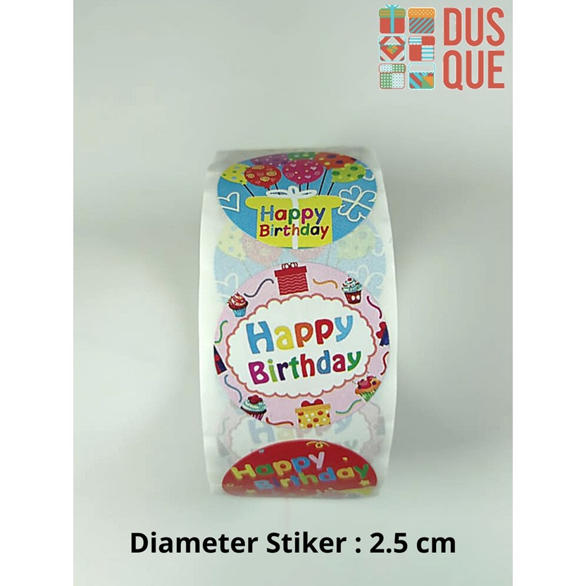 

(1LEMBAR ISI 10PCS) STIKER LABEL HAPPY BIRTHDAY-6 / STICKER HAPPY BIRTHDAY BULAT 2.5CM