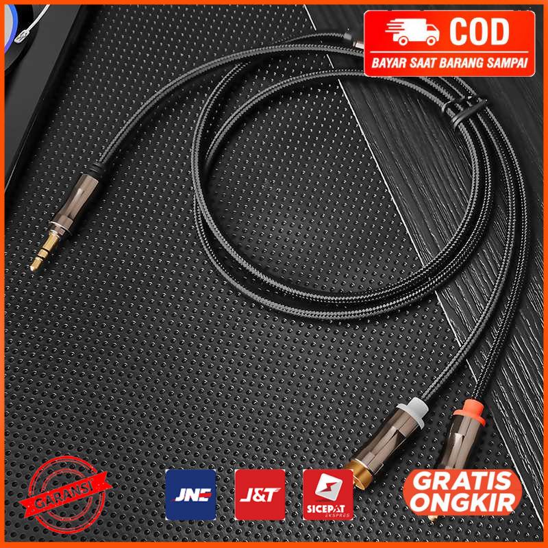 Kabel Audio AUX 3.5 mm ke RCA Plug 1 Meter V102