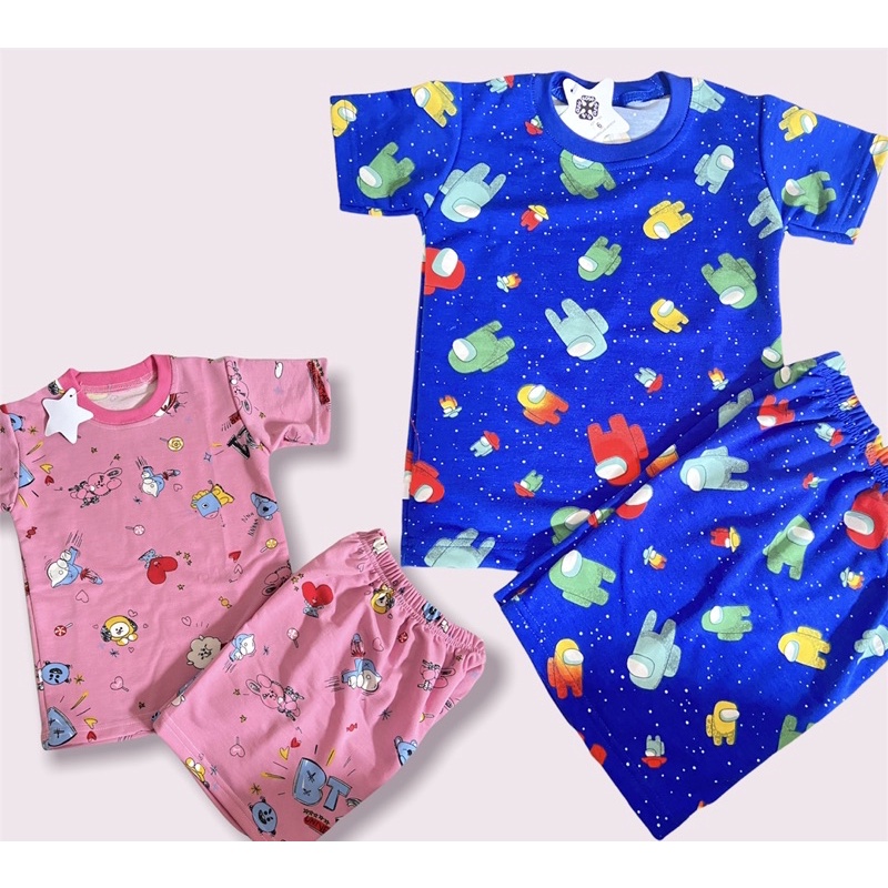 Setelan anak retro anak babytery setelan baju tidur piyama anak piyama kaos