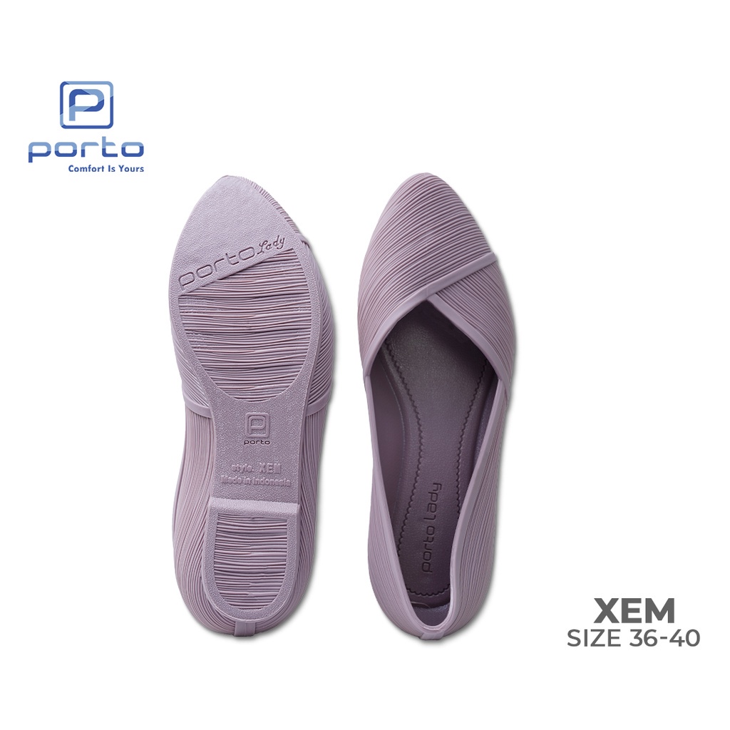 sogo PORTO LADY XEM Sepatu Flat Shoes Wanita Terbaru Anti Slip Model Korea Nyaman dan Tahan Sepatu Jelly Wanita