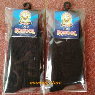 kaos kaki sekolah hitam  polos  SMP sebetis spandek 