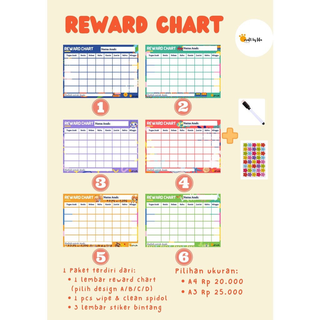 

Token Economy Reward Chart Stiker Bintang Edukasi Anak