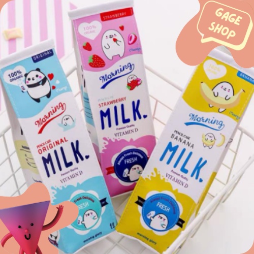 

kotak pensil model susu uht kotak pen pulpen lucu imut unik elegan fancy keperluan seolah anak ATK bisa COD termurah import
