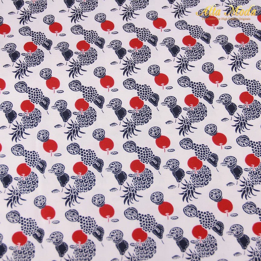

Alta Moda Katun Motif Stretch Putih Motif Nanas (1M)