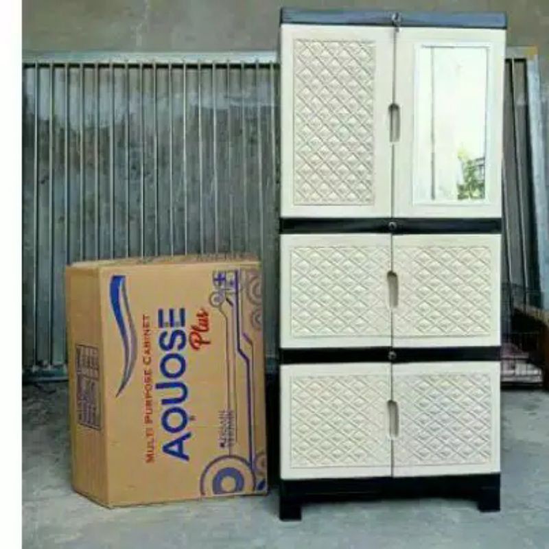 LEMARI PLASTIK AQUOSE PLUS LEMARI PLASTIK AQUOSE JUMBO PLUS 4 SUSUN LEMARI PAKAIAN PLASTIK