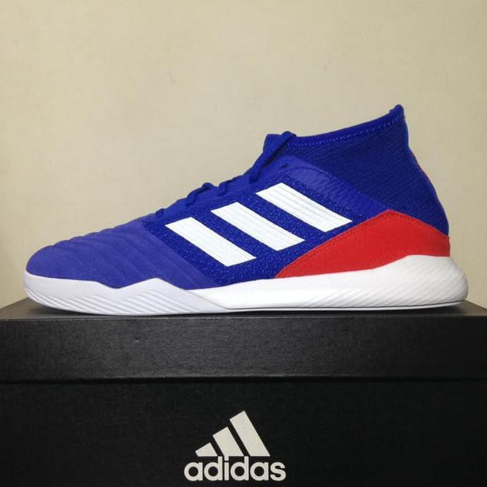 Original Sepatu Futsal Adidas Predator 19.3 Tr Bold Blue White Bb9086 Original