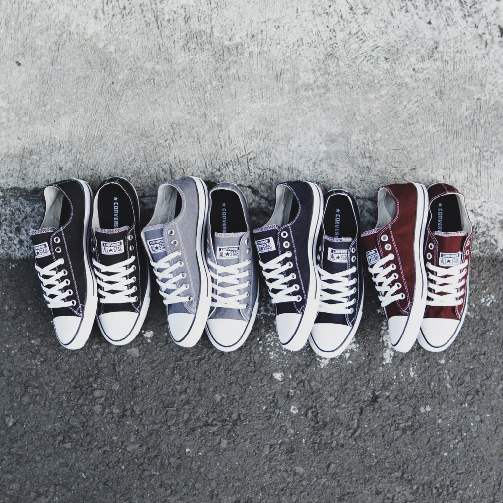 Grosir Sepatu Converse Low All Star Cucky Taylor CT 11 Hitam Merah Putih List Merah Low Classic