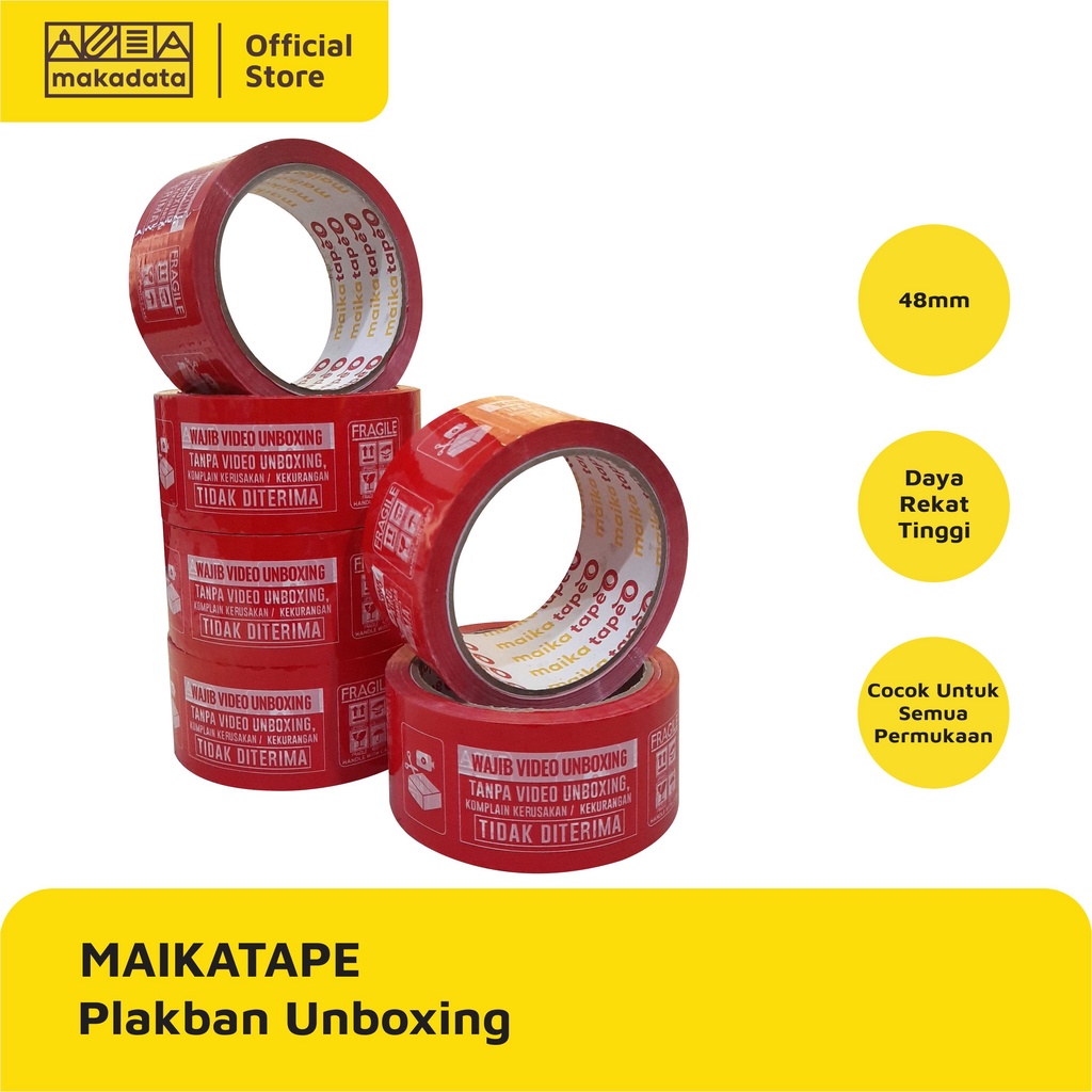 

OPP TAPE / PLAKBAN / LAKBAN UNBOXING MERAH MAIKATAPE 48MM MURAH