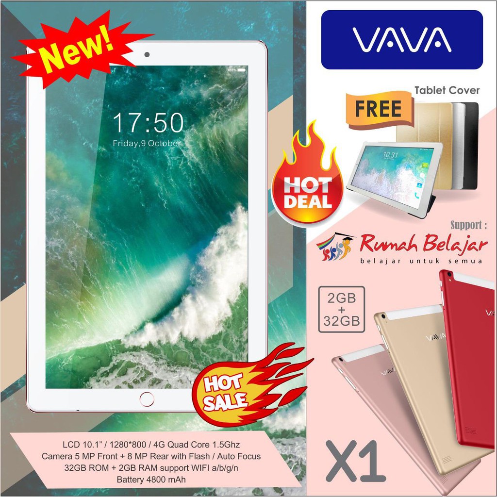 Vava X1 10 1 Inch 4g Ram 2gb Rom 32gb Shopee Indonesia