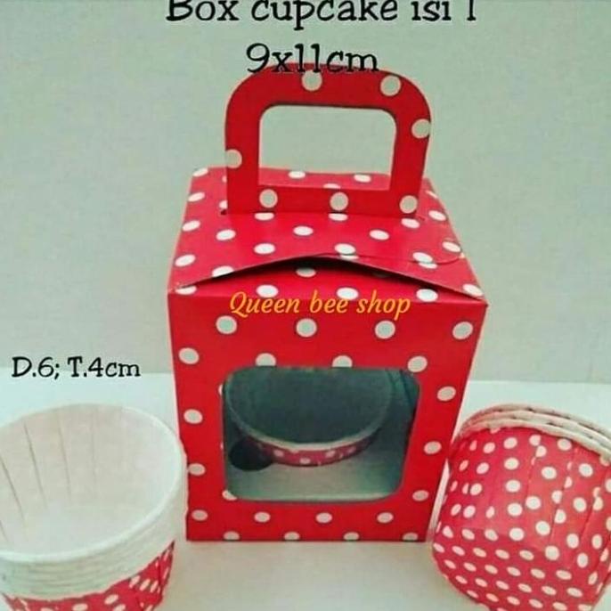 ------] Dus Cupcake Merah Satuan, isi 12 pcs