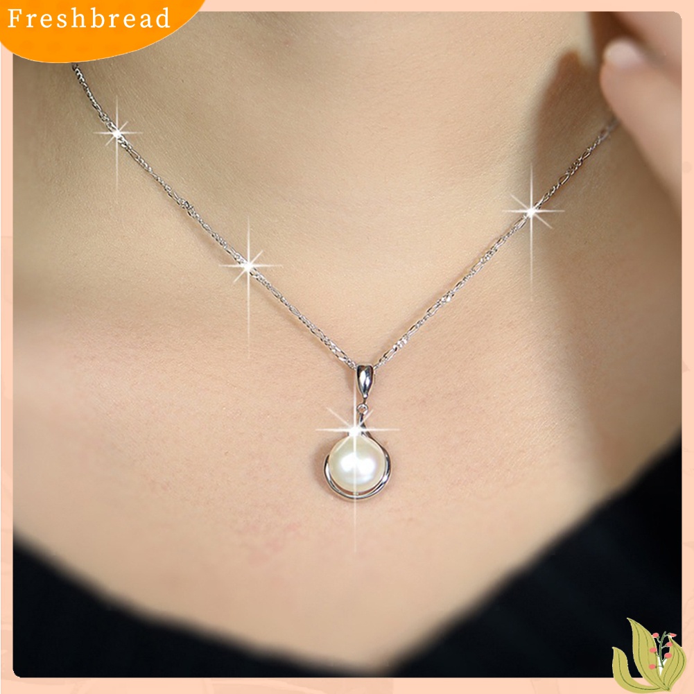 Terlaris Elegant Single Faux Pearl Pendant Necklace Choker Chain Women Gift Party Jewelry