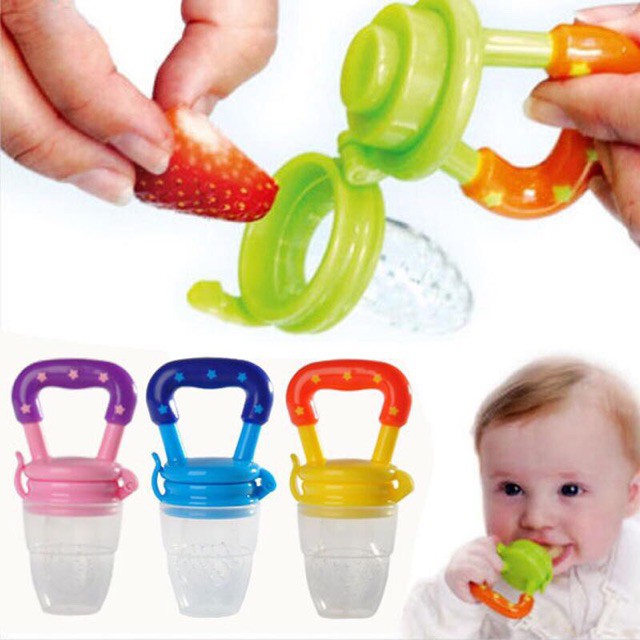 Empeng Buah Bayi / Empeng Gigit Bayi Bisa Di Isi Buah Bahan Silikon Aman / Baby Fruit & Food Feeder-3