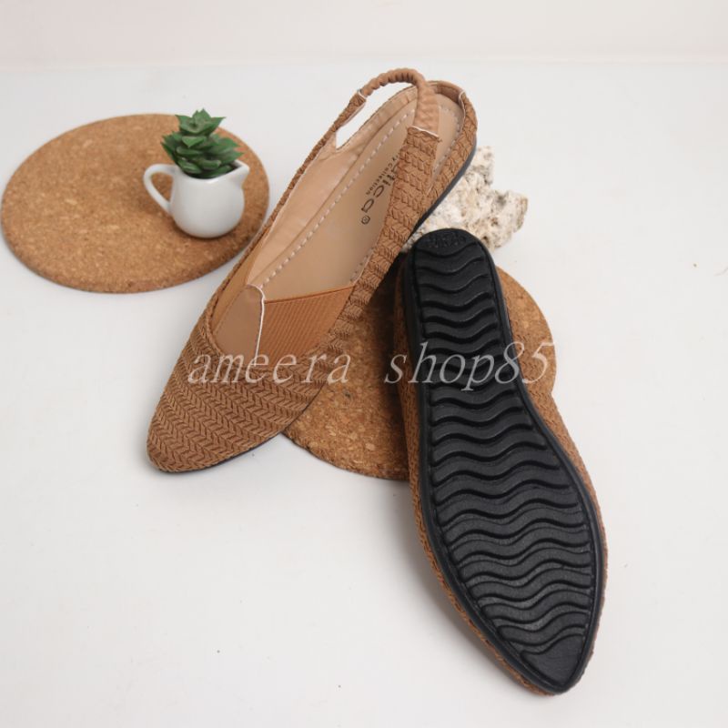 gratica sepatu flat shoes tali belakang  AW82