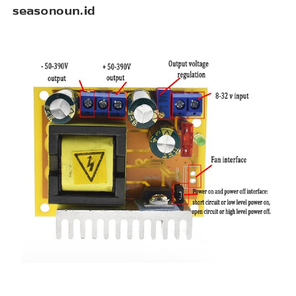 Modul Booster Konverter Tegangan Tinggi DC-DC 8-32V Ke 45~390V