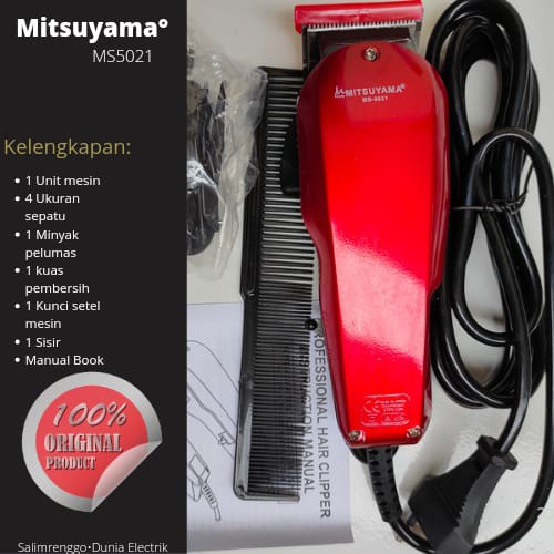 Cukur Rambut Elektrik Premium Mitsuyama MS-5021 / Alat Cukur Rambut Listrik Premium Mitsuyama