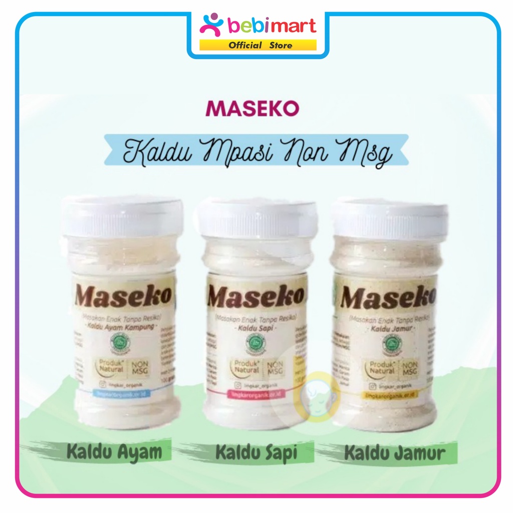 

LINGKAR ORGANIK MASEKO KALDU NON MSG AYAM/SAPI 100GR / JAMUR 80GR