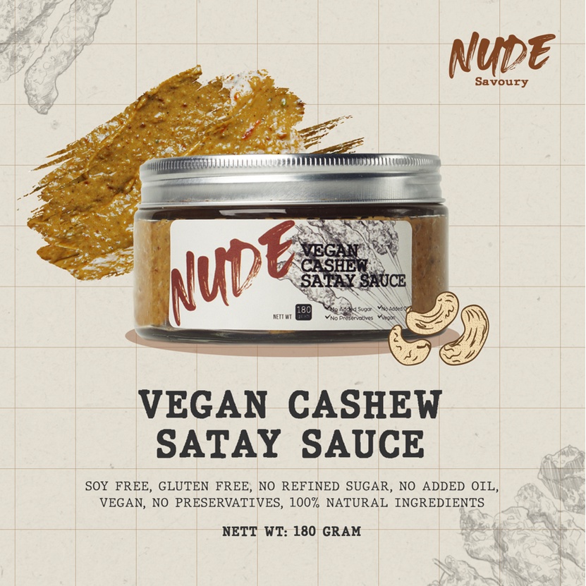

NUDE Vegan Cashew Satay Sauce 180g | Gluten Free, Vegan, Soy Free