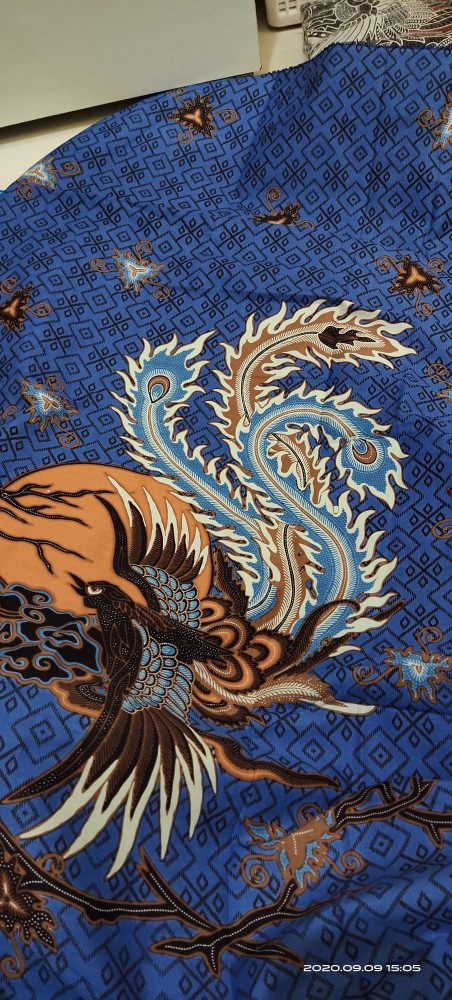 Kain Batik Solo (alusan Limited Stock) Motif Burung Terbang Warna Biru Bca