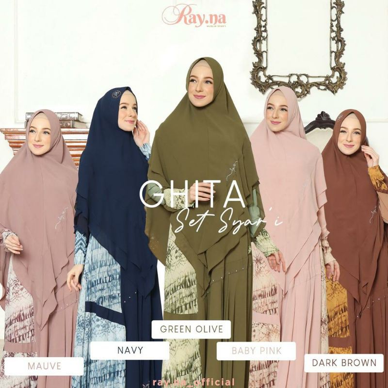 GHITA SET BY RAY.NA SYARI ORIGINAL RAYNA HIJAB GAMIS Kekinian Terlaris Bestseller Termurah