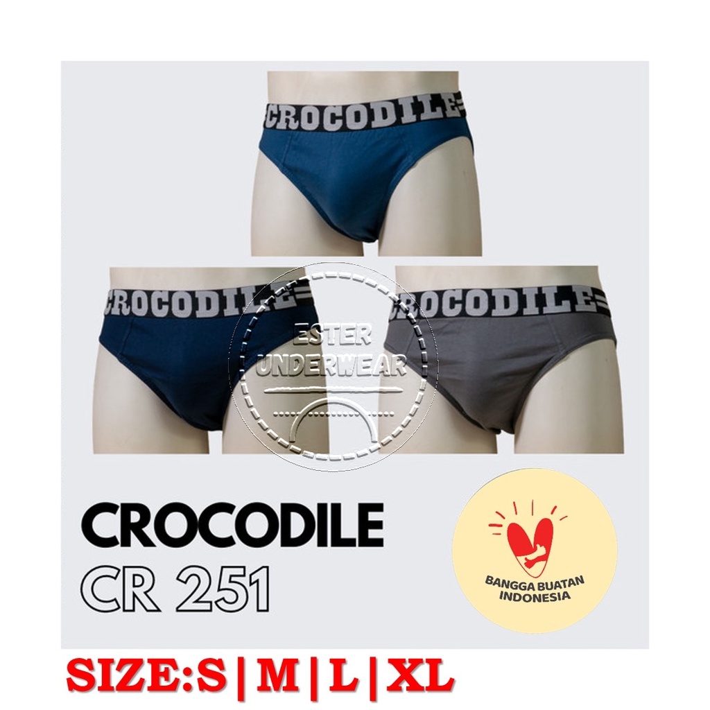 Celana Dalam Pria CROCODILE CR 251B ISI 3Pcs/Pack  |Celana Dalam Pria