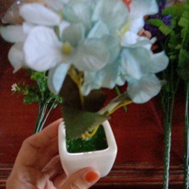 Vas Bunga Mini Unik Bunga Hortensia Artificial Bunga Hias Kecil Tiruan Untuk Pajangan -vbk01