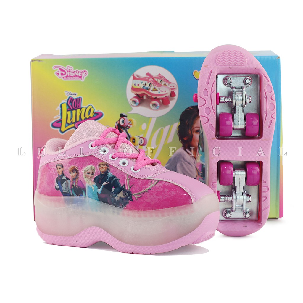  Sepatu  Roda  Kids Roda  4 Karakter Frozen  Original Pink  