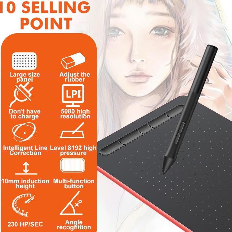 Graphics Drawing Tablet USB Signature For PC &amp; Android Phones Tablet OSU Tablet With Free Battery Pen