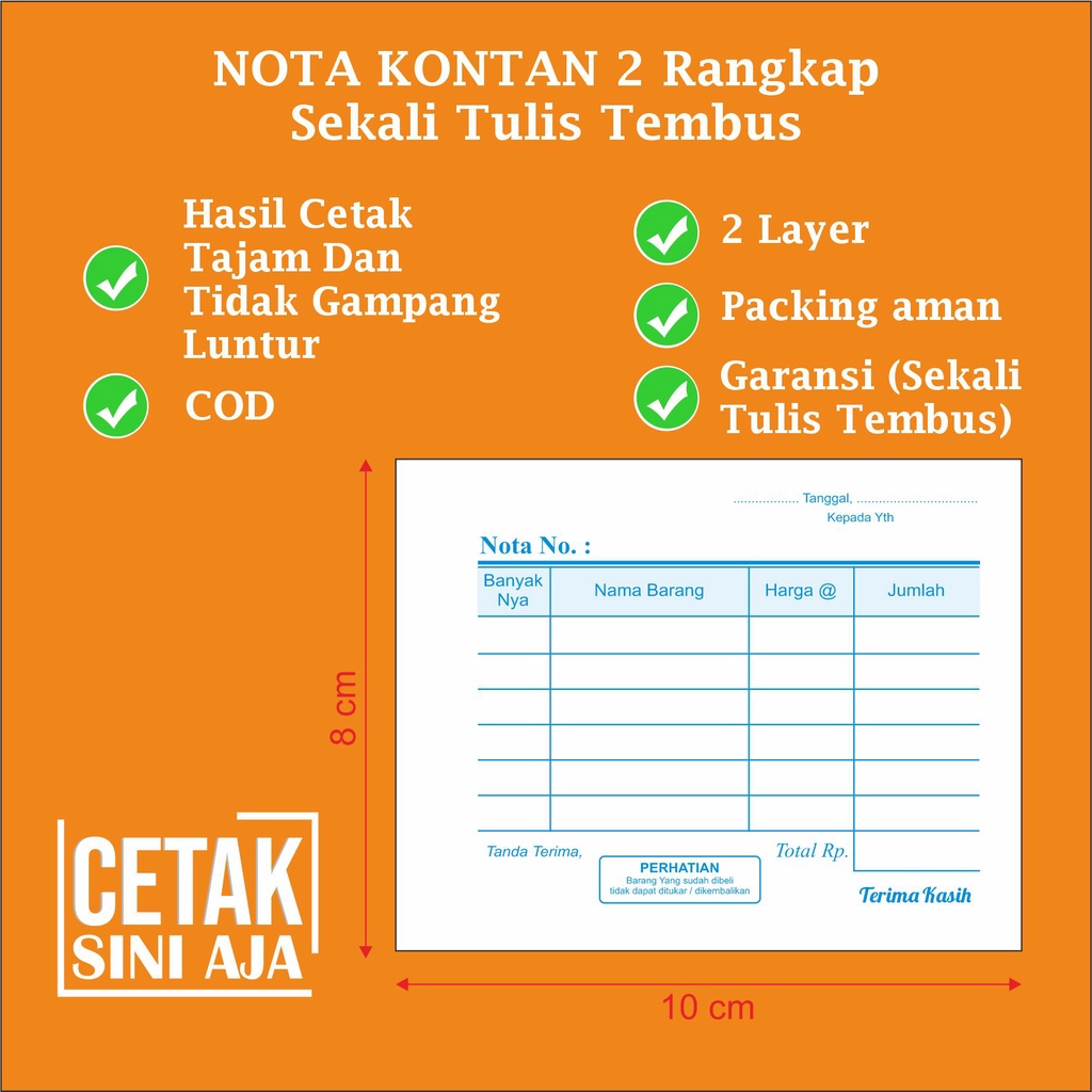 

READY STOK 2 RANGKAP NOTA KONTAN NCR (READY STOCK)