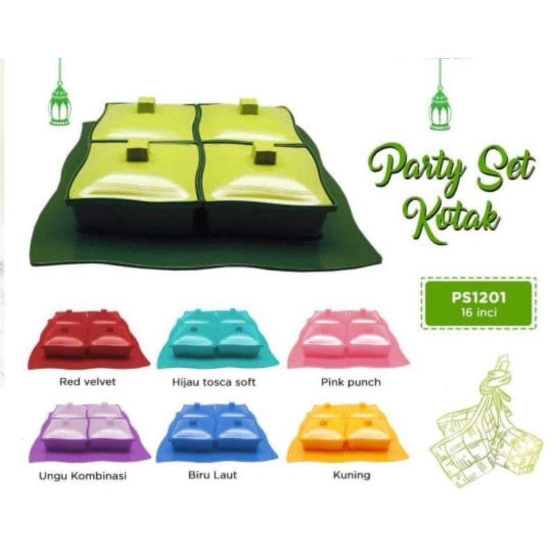 Melamine Golden Dragon Arwana Houseware Party PS1201 Set Kotak Lekuk PS 1201 16 Inci