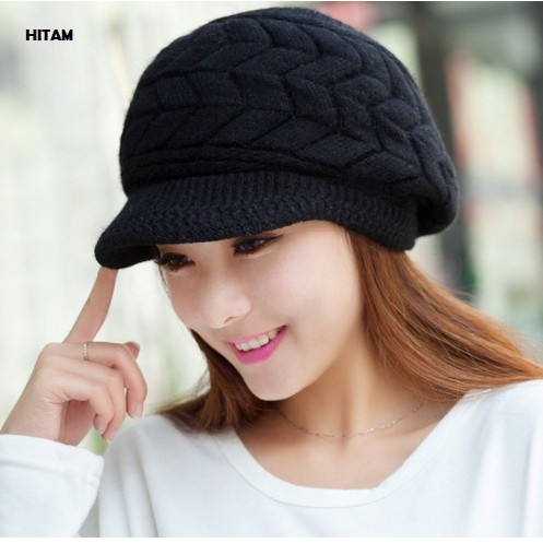 Topi Kupluk Wool Wanita Untuk Musim Dingin Winter